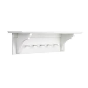 Martha Stewart Living Solutions 39.25 in. Picket Fence Single Entryway Shelf with Hooks 1036100410