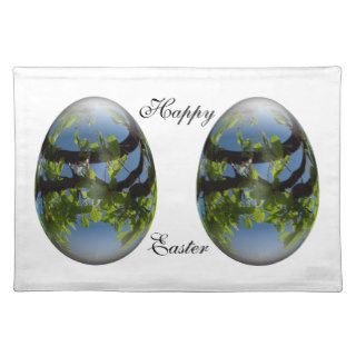 happy easter egg young leaves placemats