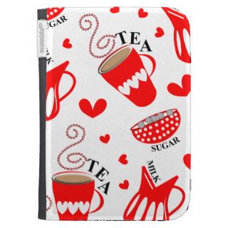 Tea Milk Two Sugars Please Retro Style Print Kindle Cases