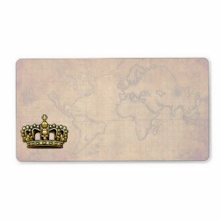 Art Deco Golden Royal Crown [3D] Custom Shipping Labels