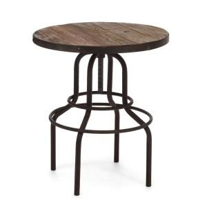 ZUO Twin Peaks 28.3 in. H Distressed Natural Bar Table 98180