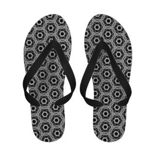 Black and White Geometric Pattern Fashion Gift Sandals
