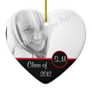Black and Red Photo Graduation Ornament