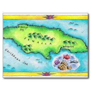 Map of Jamaica Postcards