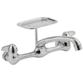 Homewerks Worldwide Wallmount 2 Handle Kitchen Faucet with Soap Dish in Chrome 3190 41 CH B Z