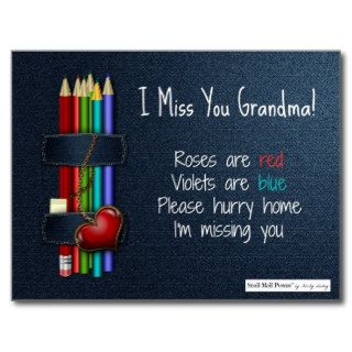 Roses are Red Poems I Miss You Grandma Post Card