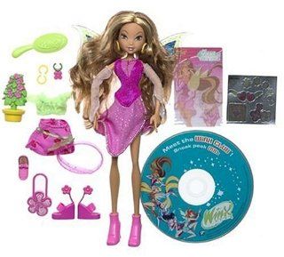 WINX Club   Flora Doll with Extra Outfit, Shoes, Bracelet and Trading Card Toys & Games