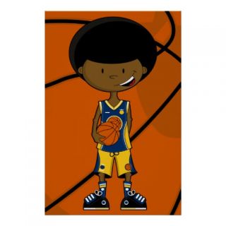 Basketball Player with Afro Poster
