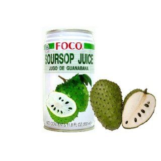 Twelve pack of Foco Soursop Juice Drink 11.8 Oz   350 ml Cans  Fruit Juices  Grocery & Gourmet Food