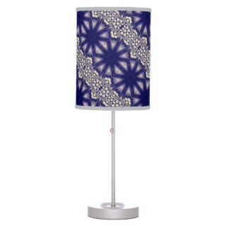 Blue Flower Medium Gray Trim Table Lamp