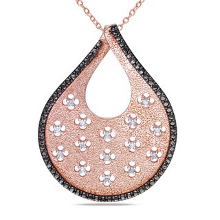 Miadora Rose plated Silver 1/6ct TDW Diamond Necklace (H I, I2 I3) Miadora Diamond Necklaces