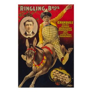 Vintage Circus Poster, Mule Act