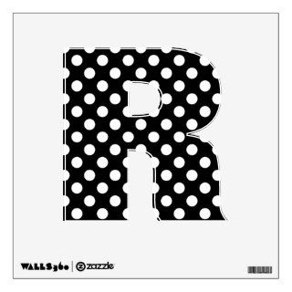 Black & White Polka Dot Letter R Wall Decal