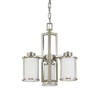 Nuvo 60/2851 3 Light Chandelier with Satin White Glass Shades    