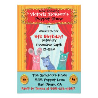 Puppet Show Party Invitation