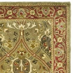 Handmade Persian Legend Light Green/ Rust Wool Rug (2'6 x 8') Safavieh Runner Rugs