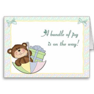 Teddy Bear Umbrella Baby Shower Invitation Cards
