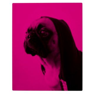 Pink Pug Photo Plaque