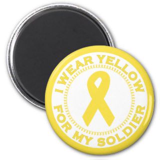 I Wear Yellow For My Soldier Refrigerator Magnet