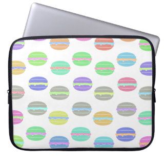 Whimsical Pastel Retro French Macarons Pattern Laptop Sleeve