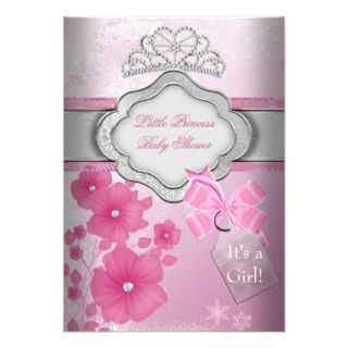 Princess Baby Shower Girl Pink Tiara Princess Personalized Invites