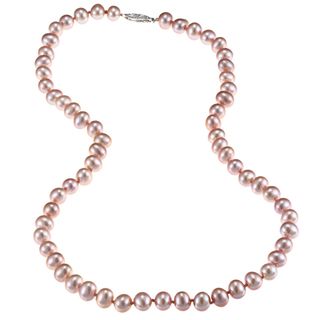 DaVonna Sterling Silver 6.5 7mm Pink Freshwater Pearl Necklace (16 36 inches) DaVonna Pearl Necklaces