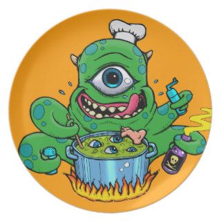 Monster cook party plates
