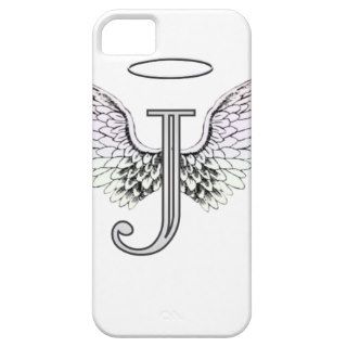 Letter J Initial Monogram with Angel Wings & Halo iPhone 5/5S Cover