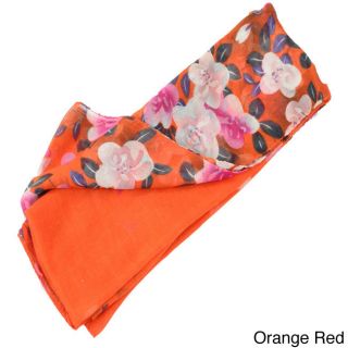 La77 Floral Scarf Orange Size One Size Fits Most