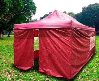 New Heavy Duty Ez Canopy Pop up Tent Canopy Shade 20'x10' Red  Sun Shelters  Sports & Outdoors