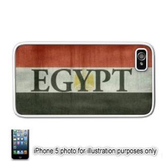 Egypt Name Distressed Flag Apple iPhone 5 Hard Back Case Cover Skin White Cell Phones & Accessories