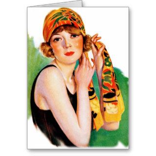 Vintage Retro Women 20s Deco Flapper Girl Pin Up Cards