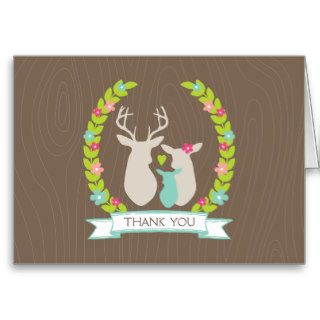 Whimsical Woodland Deer Baby Shower Thank You Greeting Card