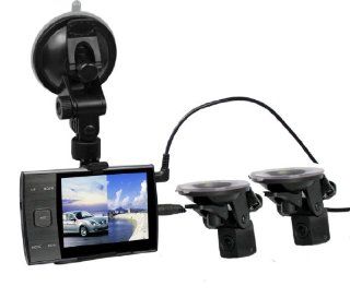 O SKY HD Car DVR Dashcam Video Recorder 3.5 in Screen Dual External Cameras Rear View Backup Camera Motion Detection H.264 DVR135  Vehicle Backup Cameras 