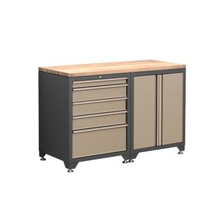 NewAge Products Pro Series 3 Piece Cabinetry Set in Taupe Newage Products Work Cabinets & Benches