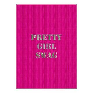 Pretty Girly Swag in Pink and wavy glitter zigzag Invites