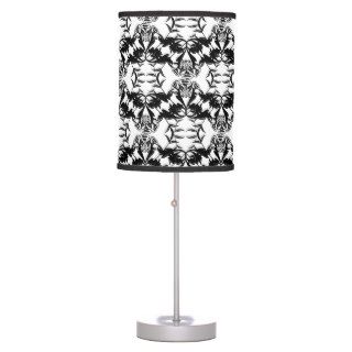 Black and White Damask Table Lamp