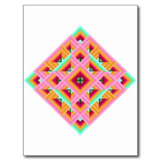 Diamond Quilt in Pink and Green Postcard