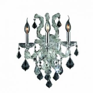 Worldwide Lighting W23116C15 CL Lyre 3 Light with Clear Crystal Wall Sconce, Chrome Finish    