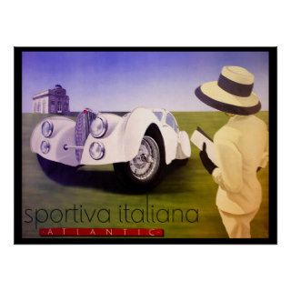 Vintage Italian Sports Car Ad Poster
