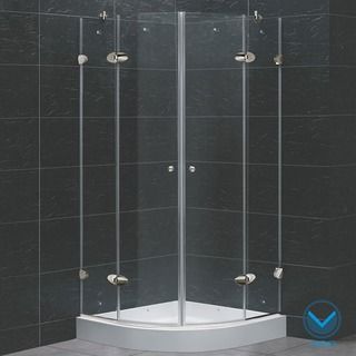 VIGO 36 x 36 Frameless Neo Round 1/4" Clear Shower Enclosure with Base Vigo Shower Doors