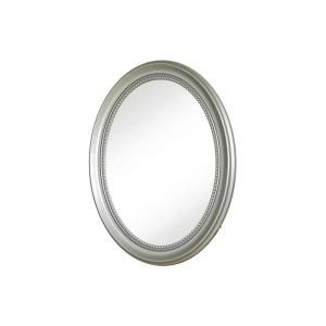 Pegasus 23 1/2 in. W Recessed or Surface Mount Mirrored Medicine Cabinet in Oval Deco Framed Door DISCONTINUED SP4601