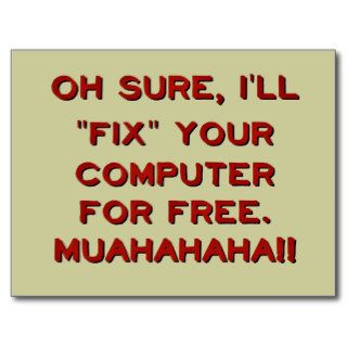 Fix Your Computer For Free? Postcards