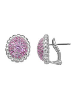 Nuage Pav� Pink Sapphire Small Button Earrings