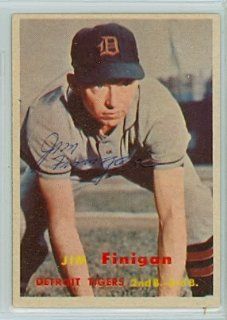 Jim Finigan AUTO d.81 1957 Topps #248 Tigers   New Set Break Sports Collectibles