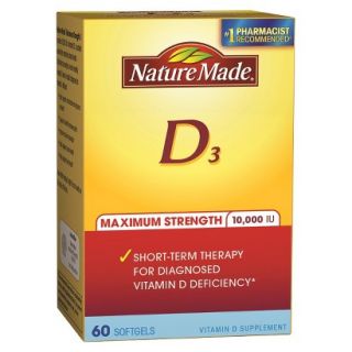 Nature Made Maximum Strength Vitamin D 10000 iu Softgels   60 Count