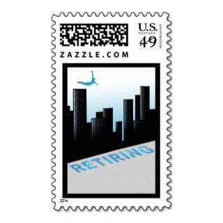 diving into retirement postage stamp