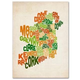 Michael Tompsett Ireland Text Map Canvas Art