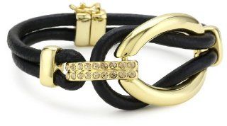T Tahari "Linked In" Interlocking Leather Bracelet Jewelry