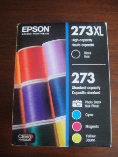 Epson 273XL High Capacity Black/Standard CMY Color Ink Cartridges (T273XL BCS), 4/Pack Electronics